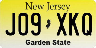 NJ license plate J09XKQ