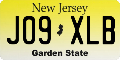 NJ license plate J09XLB