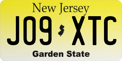 NJ license plate J09XTC
