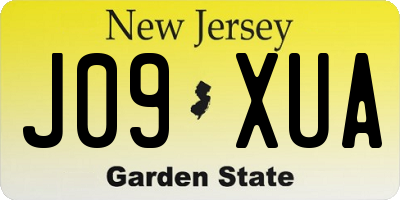 NJ license plate J09XUA