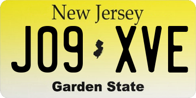 NJ license plate J09XVE
