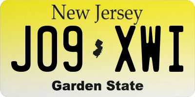 NJ license plate J09XWI