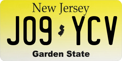 NJ license plate J09YCV