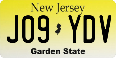 NJ license plate J09YDV