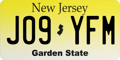 NJ license plate J09YFM