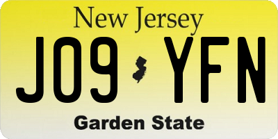 NJ license plate J09YFN