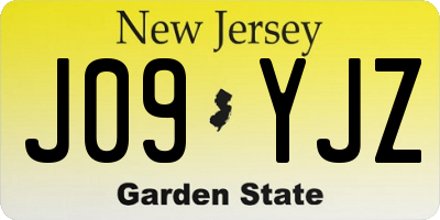 NJ license plate J09YJZ