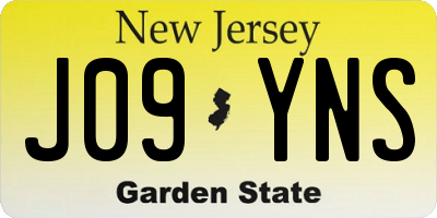 NJ license plate J09YNS