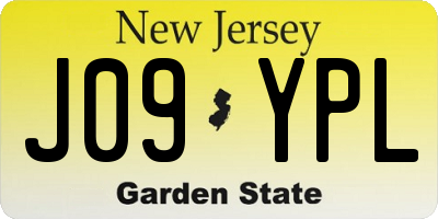 NJ license plate J09YPL