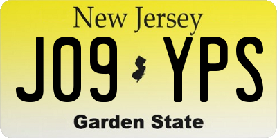 NJ license plate J09YPS
