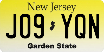 NJ license plate J09YQN