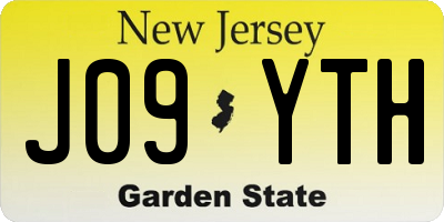 NJ license plate J09YTH