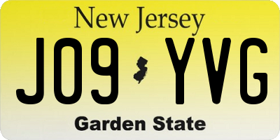NJ license plate J09YVG