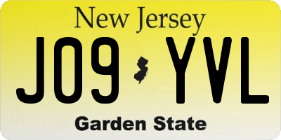 NJ license plate J09YVL