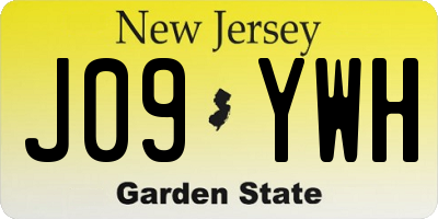 NJ license plate J09YWH