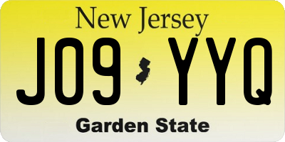 NJ license plate J09YYQ