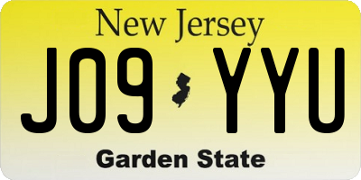 NJ license plate J09YYU