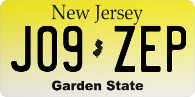 NJ license plate J09ZEP