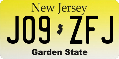 NJ license plate J09ZFJ