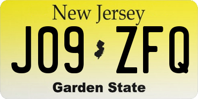 NJ license plate J09ZFQ