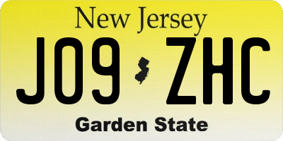 NJ license plate J09ZHC