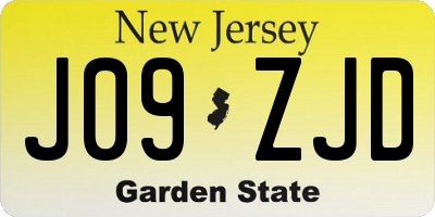 NJ license plate J09ZJD