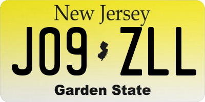 NJ license plate J09ZLL