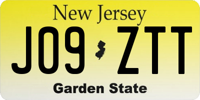 NJ license plate J09ZTT