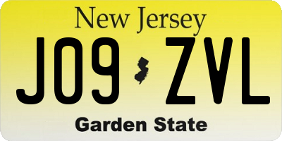 NJ license plate J09ZVL