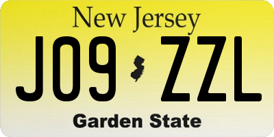 NJ license plate J09ZZL