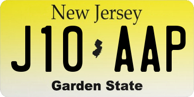 NJ license plate J10AAP
