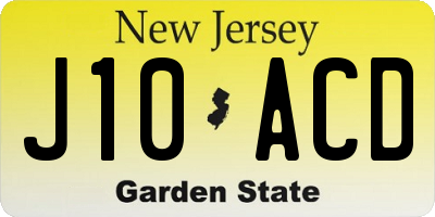 NJ license plate J10ACD