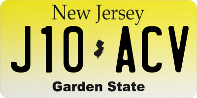 NJ license plate J10ACV