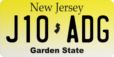 NJ license plate J10ADG