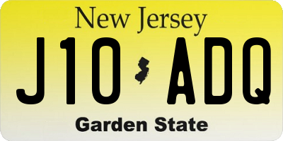 NJ license plate J10ADQ