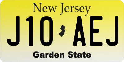 NJ license plate J10AEJ
