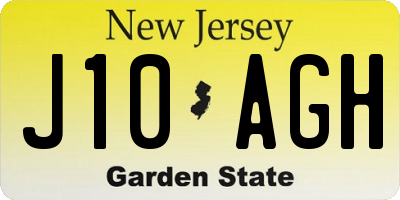 NJ license plate J10AGH