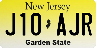NJ license plate J10AJR