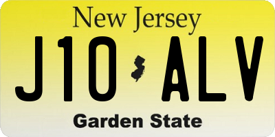 NJ license plate J10ALV