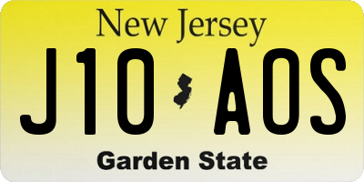 NJ license plate J10AOS