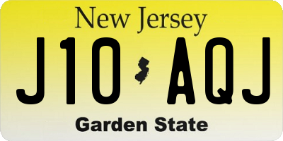 NJ license plate J10AQJ