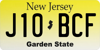 NJ license plate J10BCF