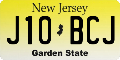 NJ license plate J10BCJ