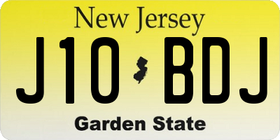 NJ license plate J10BDJ