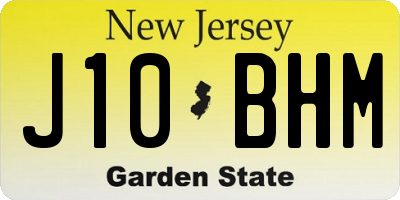 NJ license plate J10BHM