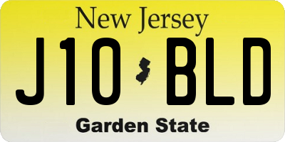 NJ license plate J10BLD