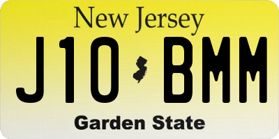 NJ license plate J10BMM