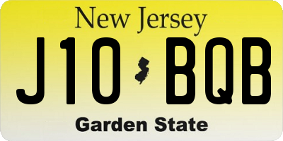 NJ license plate J10BQB
