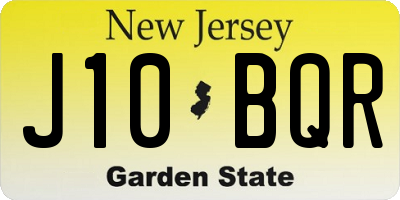 NJ license plate J10BQR