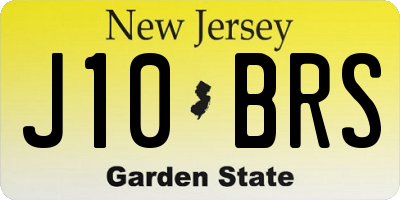 NJ license plate J10BRS